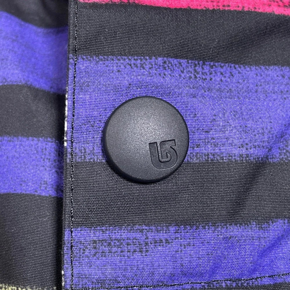 Burton Multicolor Stripes Hooded Winter Coat Ski Snowboard Jacket Women's SMALL - Picture 3 of 14